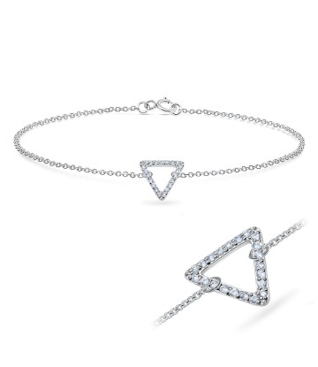 Triangle with CZ Silver Bracelet BRS-515